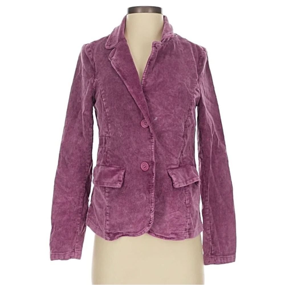 Baci Magenta Corduroy Ribbed Cardigan